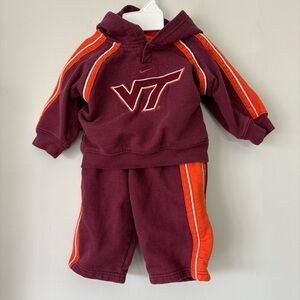 Nike Virginia Tech Hokies Baby 2 Piece Set Sweatsuit Hoodie Pants 12 Months